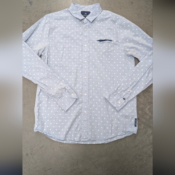 Scotch And Soda Long Sleeve Button Down Patterned Shirt, Large - Picture 2 of 15